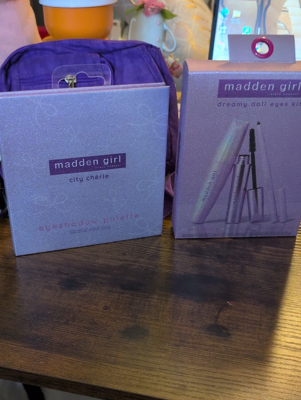 MADDEN GIRL Eye Palette, Dreamy Doll Eyes Kit Mascara Eyeliner Purple Fanny Pack
